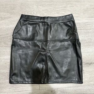Black Faux Leather Mini Skirt